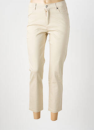 Pantalon 7/8 taille haute taille haute beige MARBLE femme