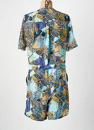 Combishort tissage crêpe manches courtes bleu CHRISMAS'S femme