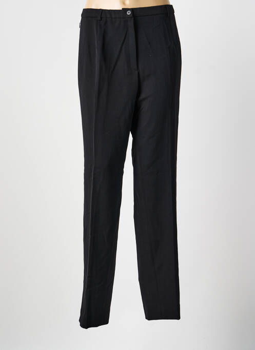 Pantalon droit tissage crêpe taille normale noir IMPULSION femme