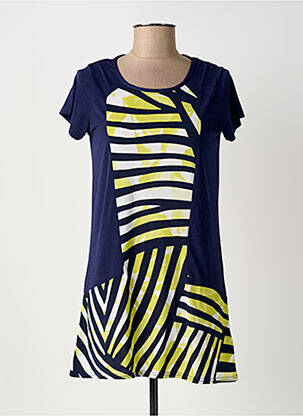 Robe courte manches courtes manches courtes bleu MARBLE femme