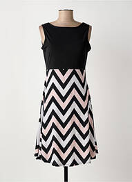 Robe mi-longue tissage crêpe sans manche noir MARBLE femme