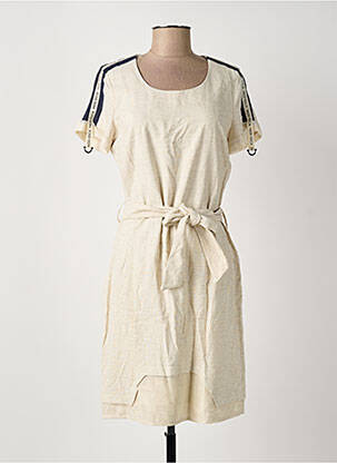 Robe mi-longue manches courtes manches courtes beige MERI & ESCA femme