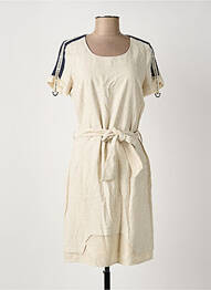 Robe mi-longue manches courtes manches courtes beige MERI & ESCA femme