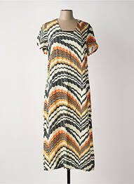 Robe longue manches courtes manches courtes jaune MERI & ESCA femme