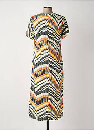 Robe longue manches courtes manches courtes jaune MERI & ESCA femme