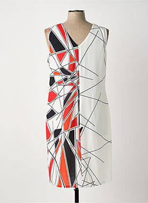 Robe mi-longue tissage crêpe sans manche blanc MERI & ESCA femme