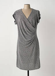 Robe mi-longue manches courtes manches courtes argent HALOGENE femme
