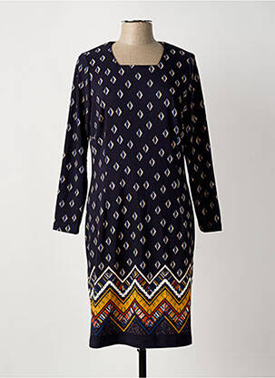 Robe mi-longue manches longues manches longues bleu IMPULSION femme
