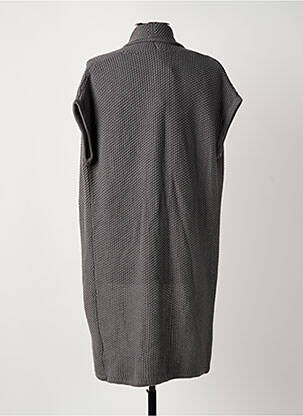 Gilet manches courtes col châle gris MARBLE femme