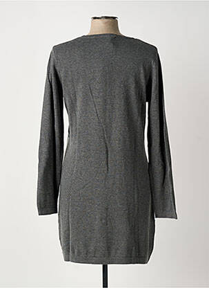 Robe pull tissage chiné manches longues gris MARBLE femme