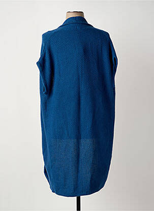 Gilet manches courtes col châle bleu MARBLE femme