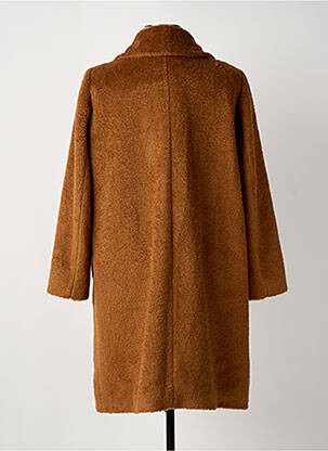 Manteau long coupe droite sans capuche marron ARONA femme