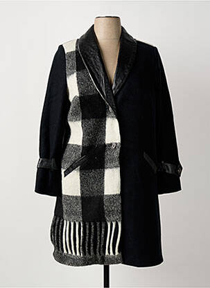 Manteau long coupe droite sans capuche noir MERI & ESCA femme