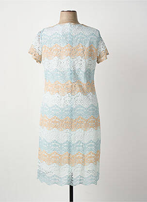 Robe mi-longue manches courtes manches courtes bleu GREGORY PAT femme