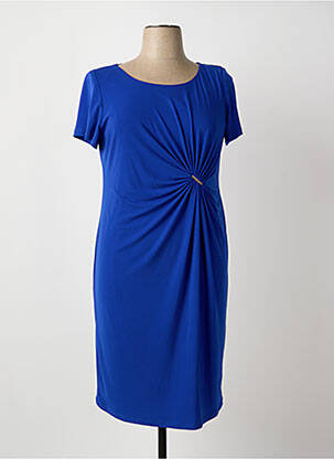 Robe mi-longue manches courtes manches courtes bleu ARONA femme