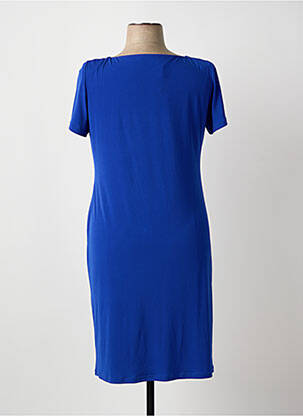 Robe mi-longue manches courtes manches courtes bleu ARONA femme