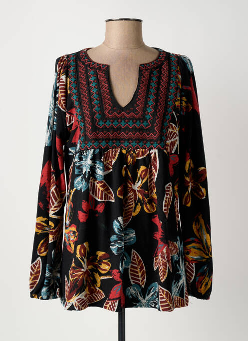 Robe courte manches longues manches longues noir PALME femme
