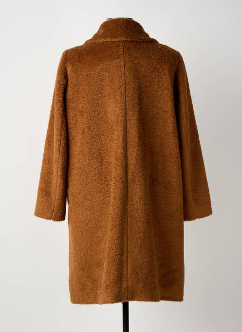 Manteau long coupe droite sans capuche marron ARONA femme