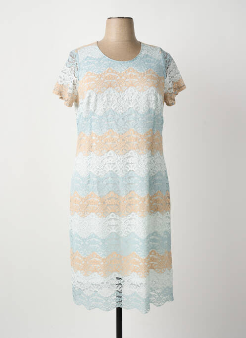Robe mi-longue manches courtes manches courtes bleu GREGORY PAT femme