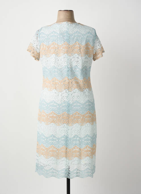 Robe mi-longue manches courtes manches courtes bleu GREGORY PAT femme