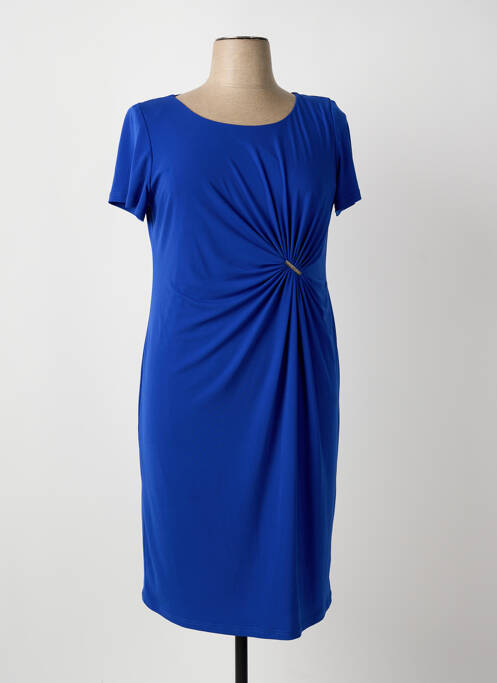 Robe mi-longue manches courtes manches courtes bleu ARONA femme