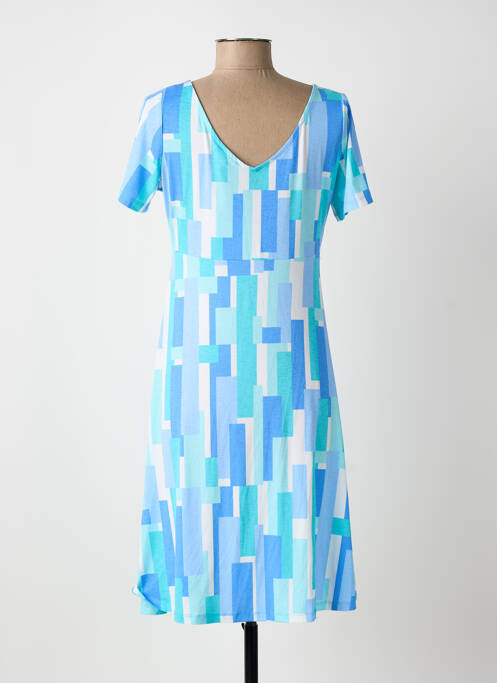 Robe mi-longue bleu MARBLE femme