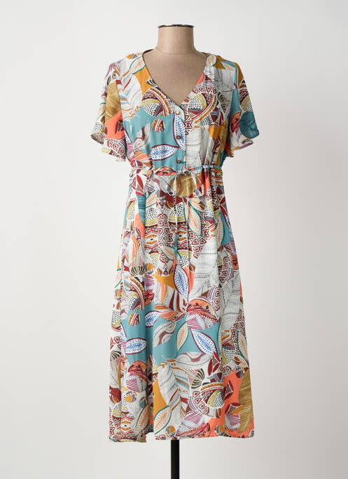 Robe mi-longue jaune ARONA femme