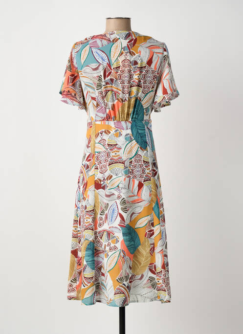 Robe mi-longue jaune ARONA femme