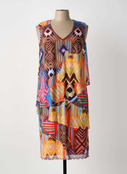 Robe mi-longue orange ARONA femme