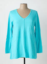 Pull col v manches longues bleu MARBLE femme