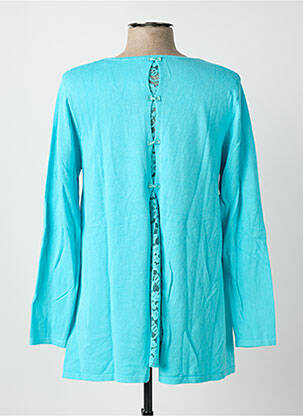 Pull coupe droite manches longues bleu MARBLE femme