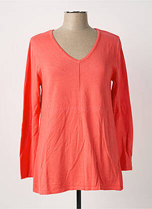 Pull coupe droite manches longues orange MARBLE femme