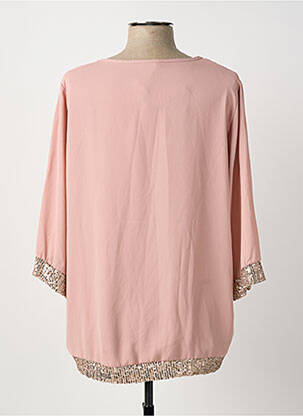 Blouse tissage popeline manches 3/4 rose JAZZ femme