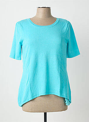 T-shirt coupe cintrée manches courtes bleu MARBLE femme