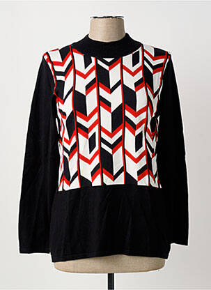 Pull coupe cintrée manches longues noir MARBLE femme