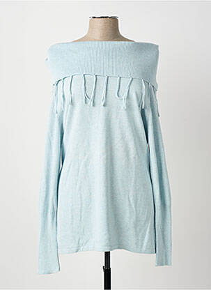 Pull coupe droite manches longues bleu MARBLE femme