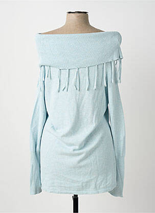 Pull coupe droite manches longues bleu MARBLE femme