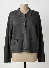 Gilet manches longues fermeture boutonnée sur le devant gris MARBLE femme