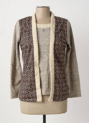 Pull coupe cintrée manches longues beige NAYAT femme