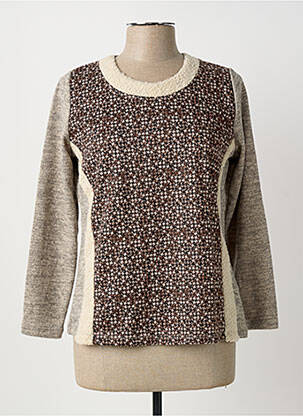 Pull coupe cintrée manches longues marron NAYAT femme