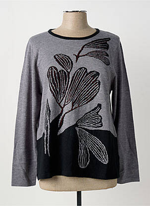 Pull coupe droite manches longues gris IMPULSION femme