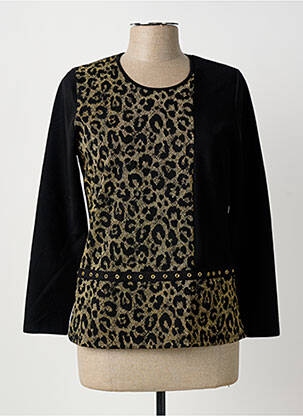 T-shirt manches 3/4 manches 3/4 noir NAYAT femme
