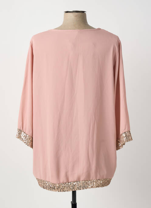 Blouse col rond manches 3/4 rose JAZZ femme