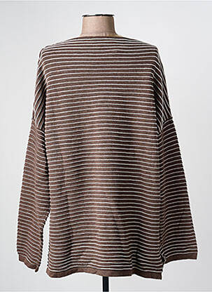 Pull coupe cintrée manches longues marron MARBLE femme