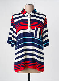 Polo imprimé rayures manches courtes bleu MERI & ESCA femme