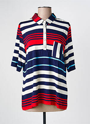 Polo imprimé rayures manches courtes bleu MERI & ESCA femme