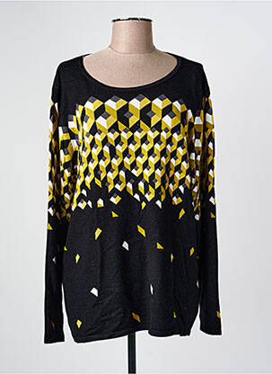 Pull coupe cintrée manches longues noir MARBLE femme