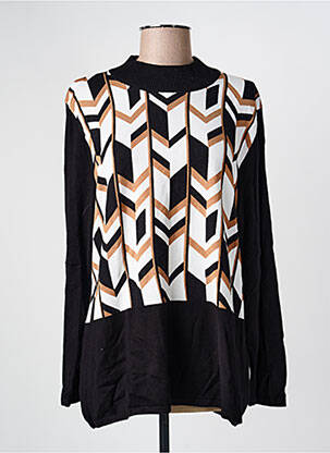 Pull coupe cintrée manches longues noir MARBLE femme