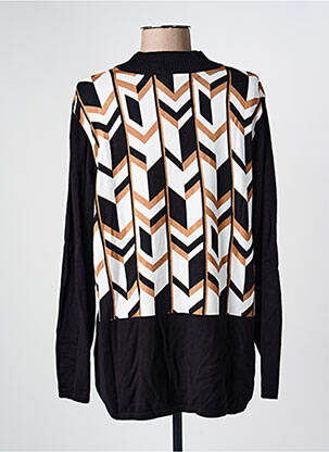 Pull coupe cintrée manches longues noir MARBLE femme