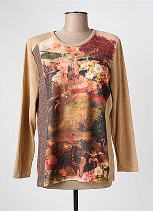 Pull coupe cintrée manches longues beige NAYAT femme